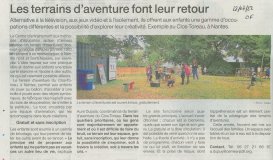 Ouest-france - 22 juillet 2022 - Les terrains d'aventure font leur retour