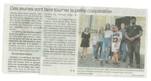 Ouest-france - 7 juillet 2022 - Des jeunes vont faire tourner la petite coop